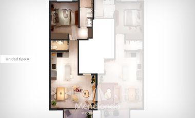 Deptos en Semipiso 2 amb. (57,6m2) frente c/ Balcón - Zona Güemes Aldrey (2do piso EN POZO)