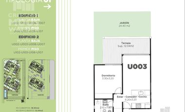 Departamento en  venta 2 ambientes - Escobar