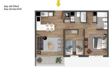 Departamento en Venta en Con vista al lago, nuevos a estrenar!