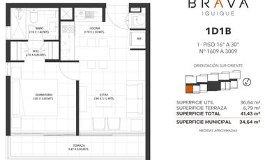 CESION EDIFICIO BRAVA P22, 1D1B  PIE PAGADO  PRECIO 2024