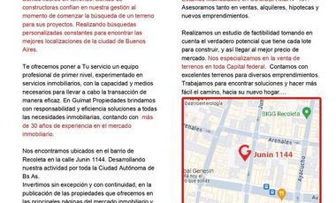 Excelente Terreno en Pompeya- Lideres en Terrenos