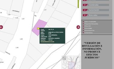 Se vende terreno 130 m2 en Vista hermosa Cuautepec, GAM, CDMX