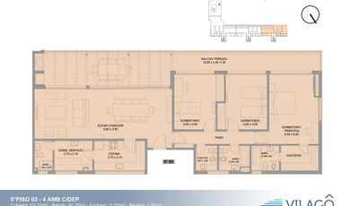 Venta departamento 4 ambientes y dependencia con vista al rio Vilago Nordelta