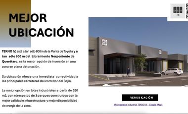 Venta Terrenos Industriales 824m2 L87 $3.1mdp Parque Industrial, Cerca Toyota