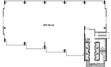 Oficina en venta piso de 811m2  obra gris en zona Santa María, Mty NL