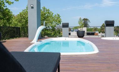 Tigre 2 ambientes con balcon terraza y parrilla, amenities