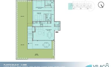 Depto Venta VILAGO 3 AMB en PB C/JARDIN/COCHERA/BAULERA- PUERTO ESCONDIDO - NORDELTA