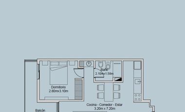 Departamento en Venta de 1 Dormitorio - Nueva Córdoba