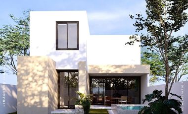 Casa Alaia en Preventa dentro privada zona conkal Merida con tres recamaras