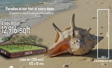 EN VENTA TERRENOS MAHAHUAL, FRENTE AL MAR DE 1.200MTS2