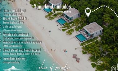EN VENTA TERRENOS MAHAHUAL, FRENTE AL MAR DE 1.200MTS2