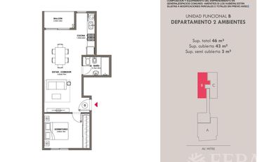 Venta de Departamento 2 ambientes con balcón en Villa Dominico