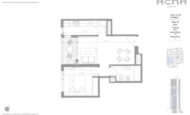 Departamento dos ambientes en venta en Aera General Paz