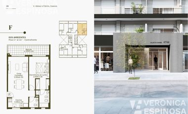 Departamento  de dos  ambientes en venta, Caseros