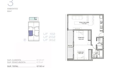 Departamento 3 ambientes en venta en Vicente Lopez
