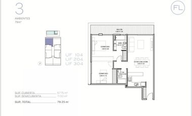 Departamento 3 ambientes en venta en Vicente Lopez