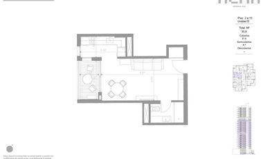 Departamento monoambiente en Saenz Peña