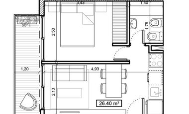 Departamento de dos ambientes a la Venta en Villa Dominico