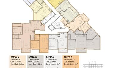 Departamento 2 AMBIENTES en Santos Lugares