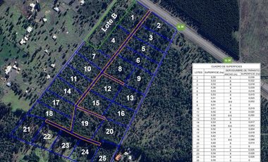 Terreno de 13,78 há con subdivisión aprobada
