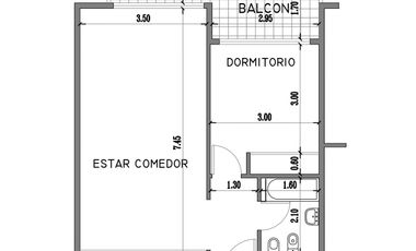 Moderno departamento de 2 ambientes con balcón , cochera opcional- En Venta