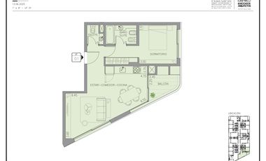 Departamento 2 ambientes en venta en San Isidro