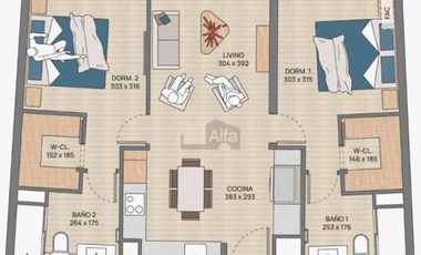 Departamento en Renta Amueblado en Fracc. Virginia