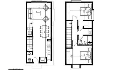Townhouse de dos dormitorios en venta con jardin y parrilla