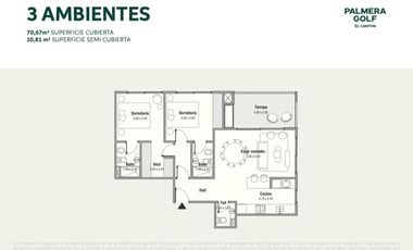 Venta Departamento 3 ambientes o en El Canton