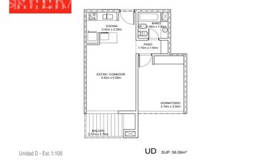 Venta departamento 2 ambientes con balcón en Greenville Polo y Resort