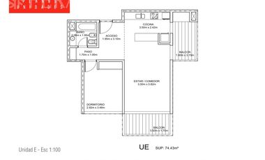 Venta departamento 2 ambientes con balcón en Greenville Polo y Resort