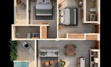 Departamento en Mahahual  | Vistas al Caribe y terrazas con alberca privada