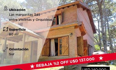 Casa de tres ambientes en Costa del Este a 200 metros del mar- Las margaritas 345