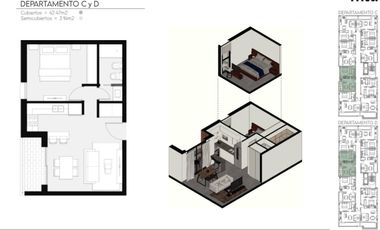 Departamento 2 ambientes en construcción Ituzaingo Norte Amenitis