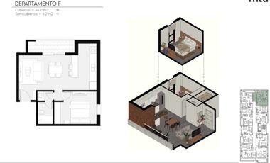 Departamento 2 ambientes en construcción Ituzaingo Norte Amenitis