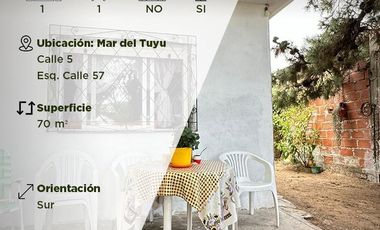 Casa de dos ambientes en Mar del Tuyu - Calle 5 y Calle 57