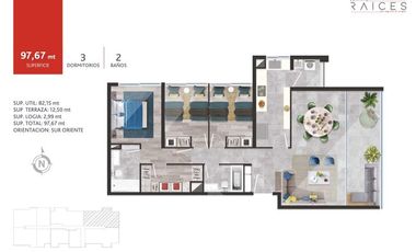 Departamento en Venta en con 6 norte