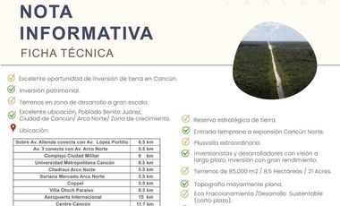 TERRENOS EN VENTA, BENITO JUAREZ CANCUN-ARCO NORTE