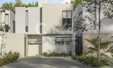 Casa de 2 pisos, 4 recamaras en privada en Conkal Yucatan  Entrega inmediata