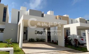 Casa de 2 pisos, 4 recamaras en privada en Conkal Yucatan  Entrega inmediata