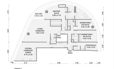 Venta departamento 4 ambientes con balcón perimetral - Vicente Lopez - INFINITY TOWERS