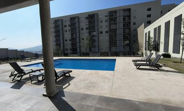 Departamento con jardin AMUEBLADO Y EQUIPADO Torre Gaia 2 La Rioja Colinas del Huajuco  Monterrey