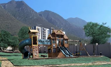 Departamento con jardin AMUEBLADO Y EQUIPADO Torre Gaia 2 La Rioja Colinas del Huajuco  Monterrey