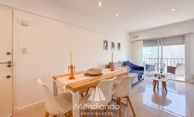 Depto 3 ambientes al frente con balcón 100% reciclado y AMOBLADO / Zona Aldrey