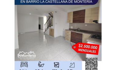 SE ARRIENDA CASA DE DOS PISOS EN BARRIO LA CASTELLANA DE MONTERIA