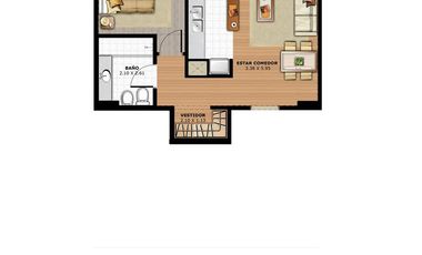 Luminoso dos ambientes con cochera en Horizons Vicente López