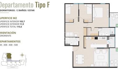 Departamento en Venta en Los Leones con Bustos