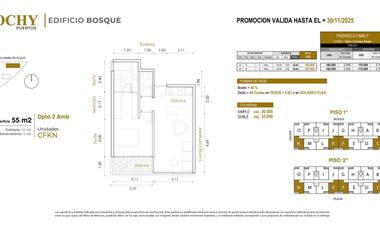 PUERTOS | JOCHY | Edificio Bosque - venta Departamento 2 ambientes    cochera