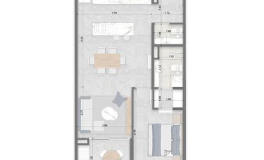 Departamento en Mart.-Santa Fe/Fleming