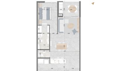 Departamento en Mart.-Santa Fe/Fleming